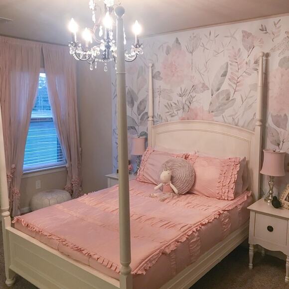 Beddy’s Blush Pink Vintage Victoria Zippered Queen Bedding Cotton Comforter Set - Picture 4 of 4